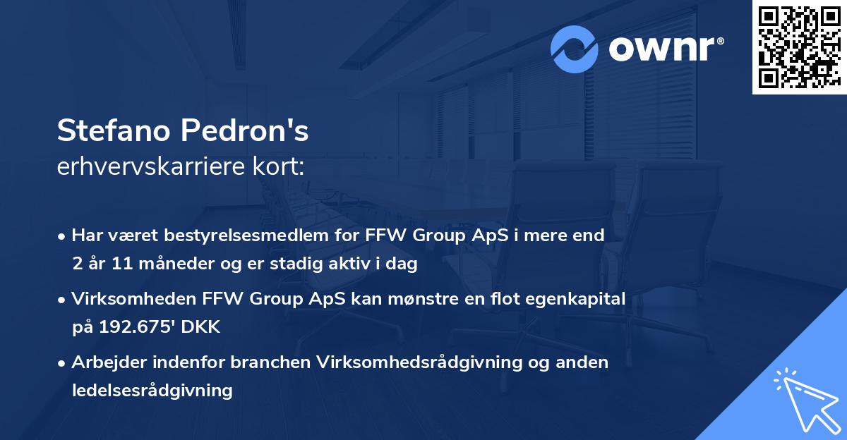 Stefano Pedron's erhvervskarriere kort