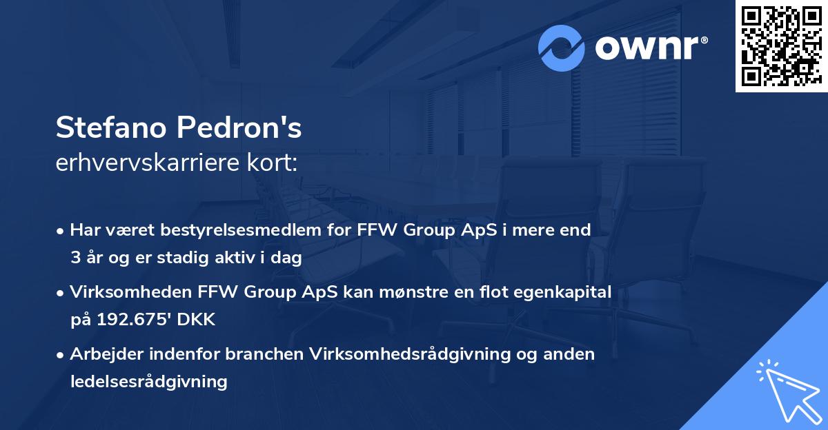 Stefano Pedron's erhvervskarriere kort