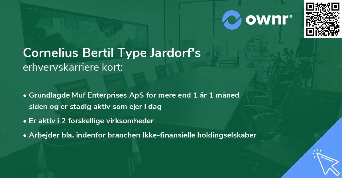 Cornelius Bertil Type Jardorf's erhvervskarriere kort