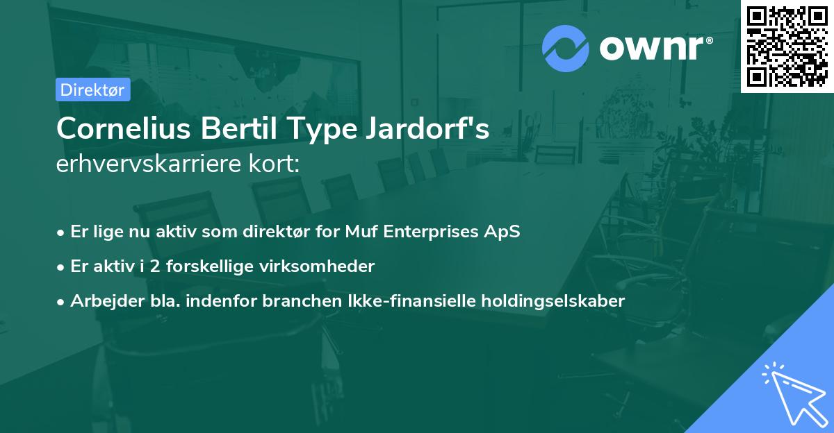 Cornelius Bertil Type Jardorf's erhvervskarriere kort