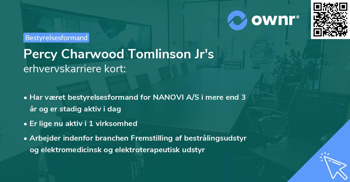 Percy Charwood Tomlinson Jr's erhvervskarriere kort