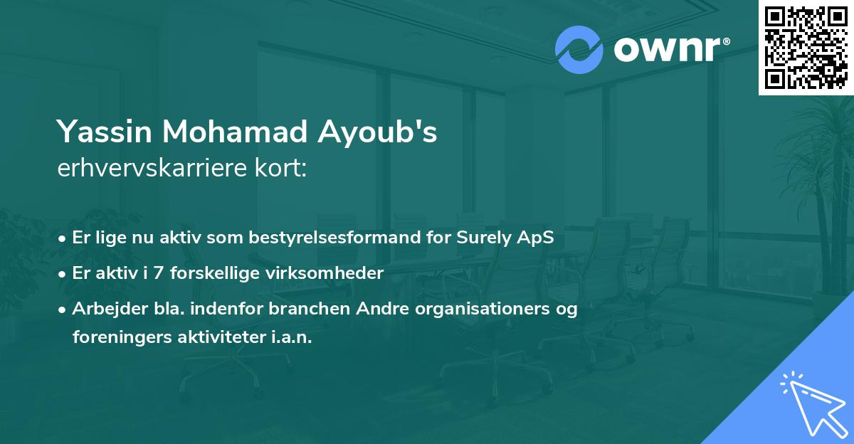 Yassin Mohamad Ayoub's erhvervskarriere kort