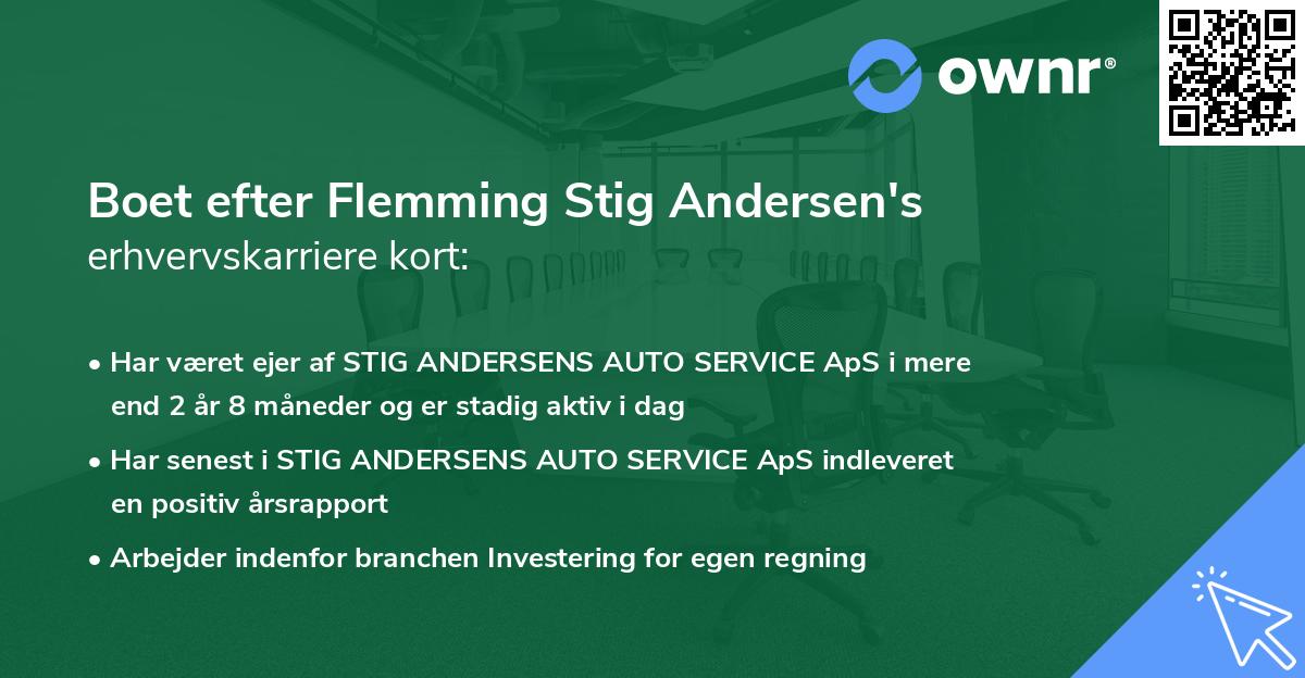 Boet efter Flemming Stig Andersen's erhvervskarriere kort