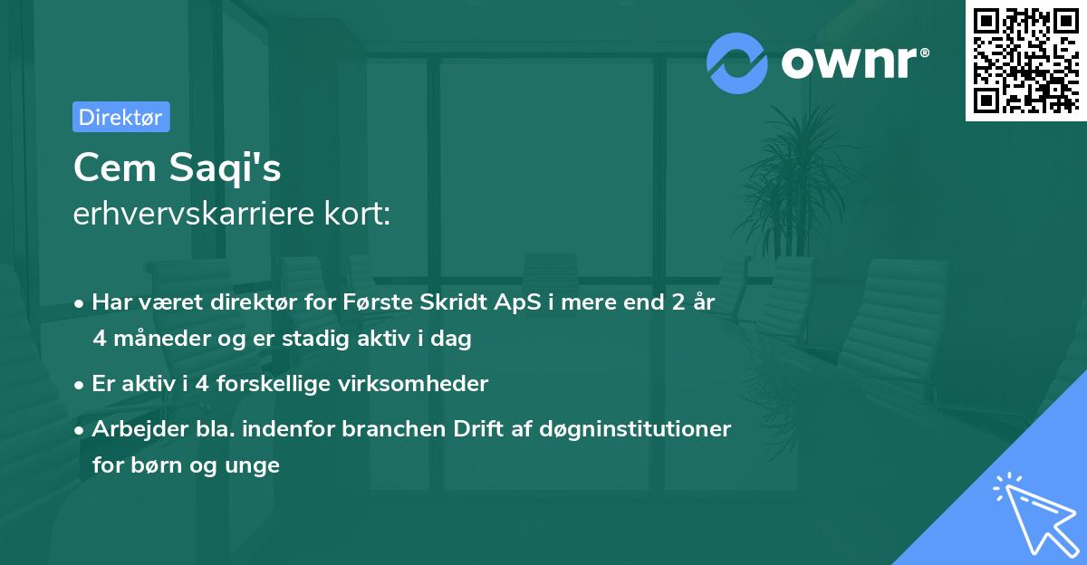 Cem Saqi's erhvervskarriere kort
