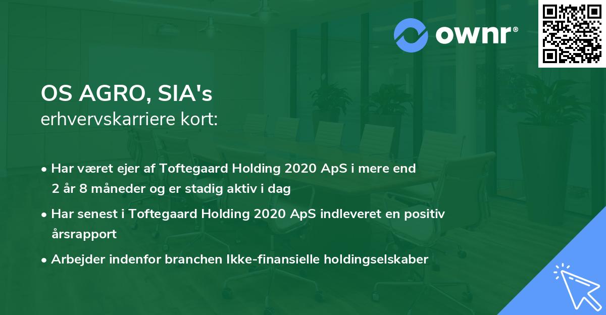 OS AGRO, SIA's erhvervskarriere kort