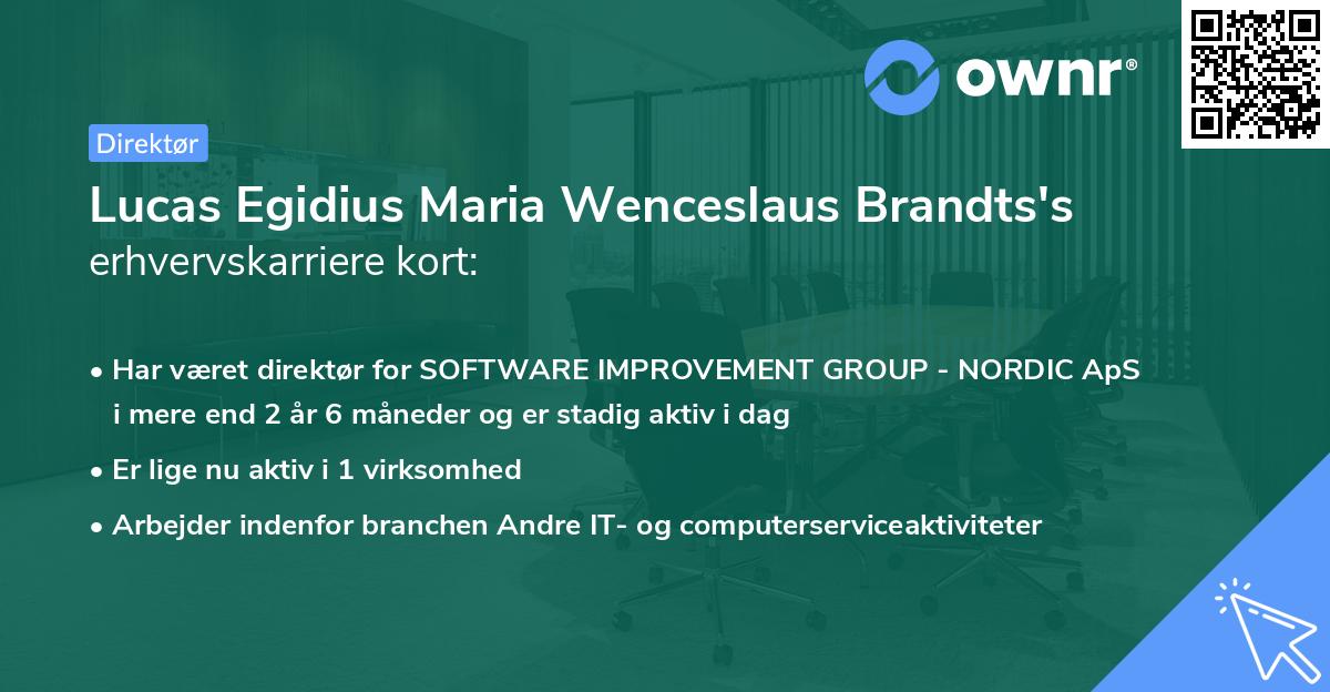 Lucas Egidius Maria Wenceslaus Brandts's erhvervskarriere kort