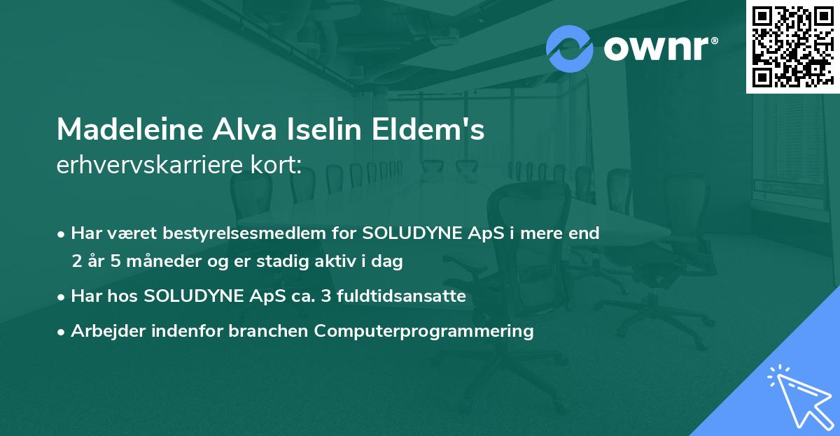 Madeleine Alva Iselin EIdem's erhvervskarriere kort