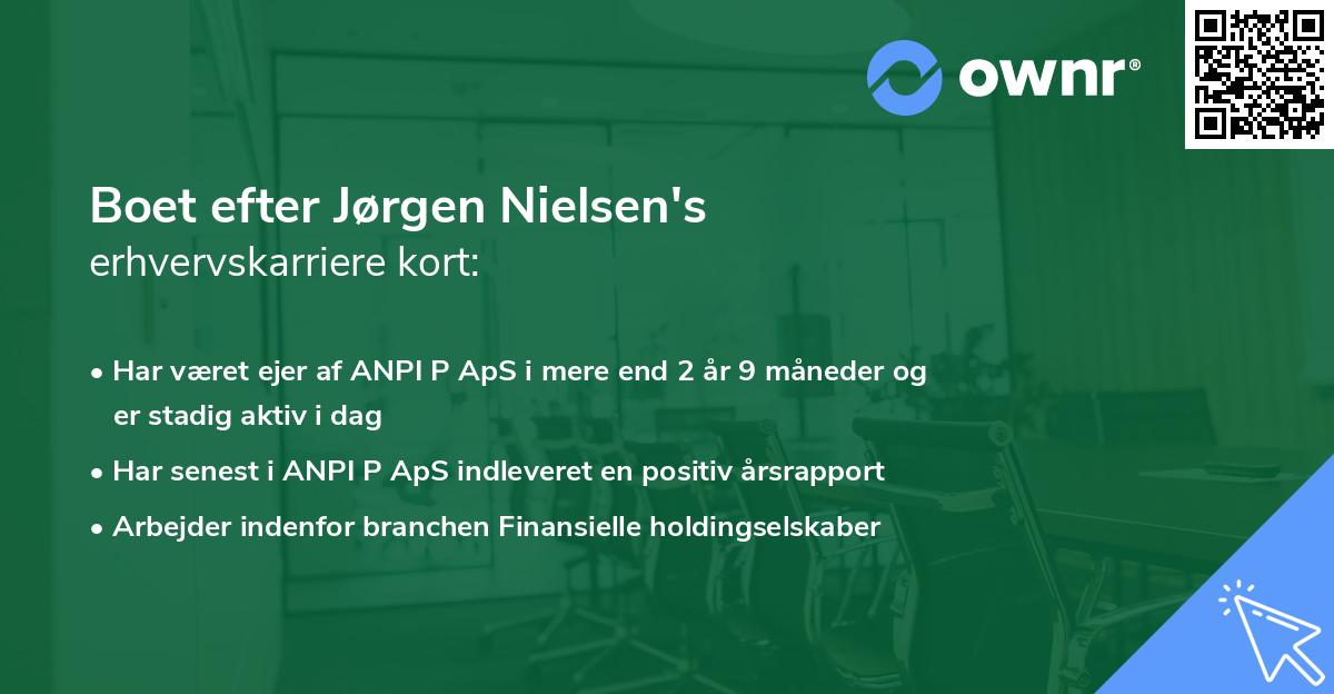 Boet efter Jørgen Nielsen's erhvervskarriere kort