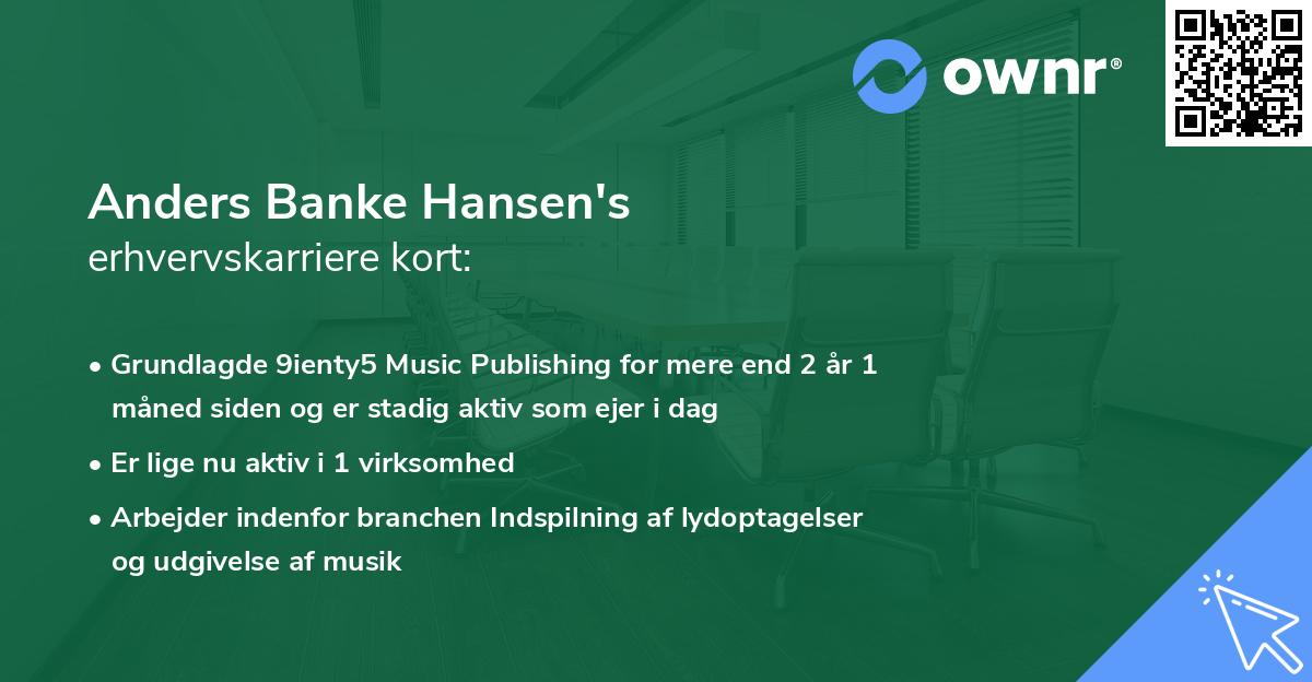 Anders Banke Hansen's erhvervskarriere kort