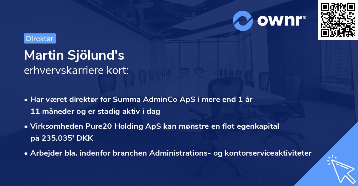 Martin Sjölund's erhvervskarriere kort