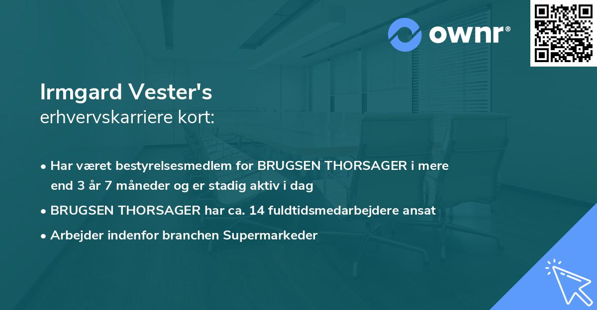 Irmgard Vester's erhvervskarriere kort