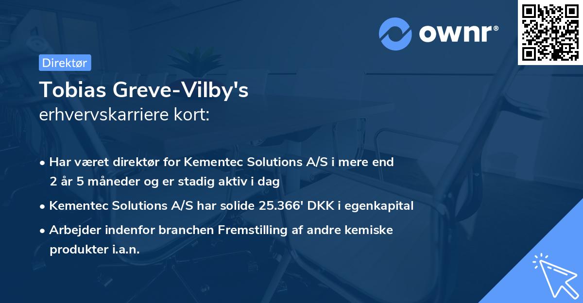 Tobias Greve-Vilby's erhvervskarriere kort
