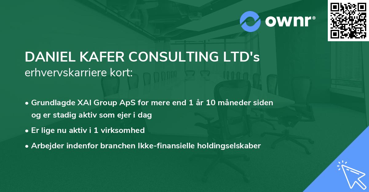 DANIEL KAFER CONSULTING LTD's erhvervskarriere kort
