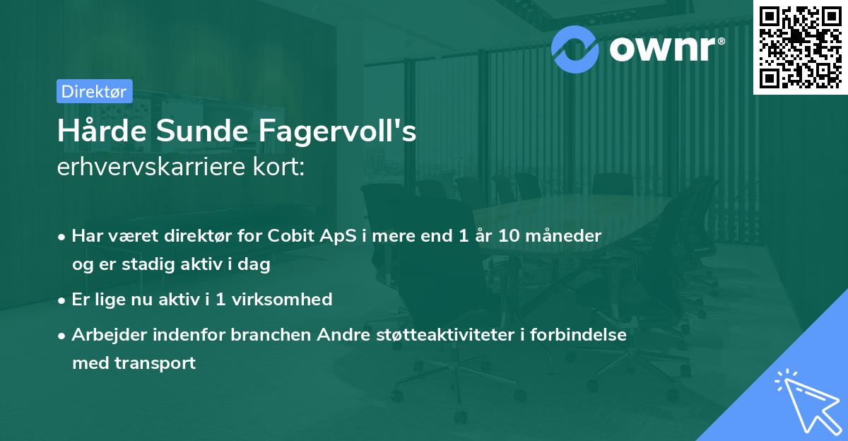Hårde Sunde Fagervoll's erhvervskarriere kort