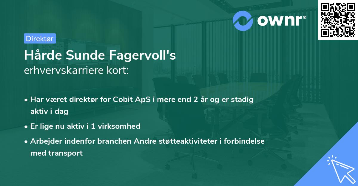 Hårde Sunde Fagervoll's erhvervskarriere kort