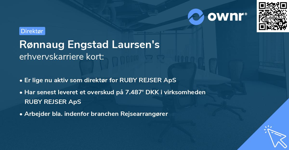 Rønnaug Engstad Laursen's erhvervskarriere kort