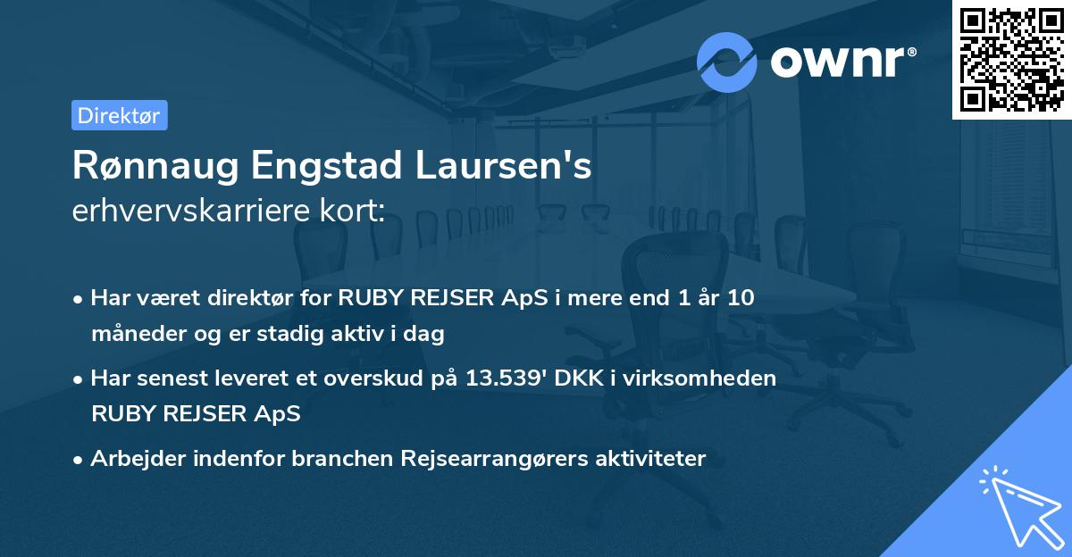 Rønnaug Engstad Laursen's erhvervskarriere kort