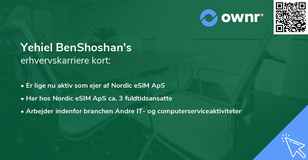 Yehiel BenShoshan's erhvervskarriere kort