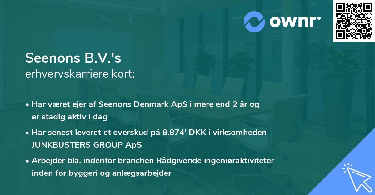 Seenons B.V.'s erhvervskarriere kort