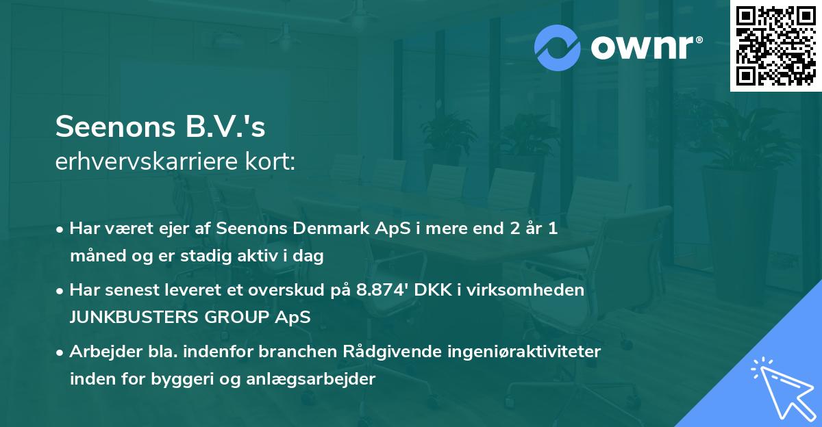 Seenons B.V.'s erhvervskarriere kort