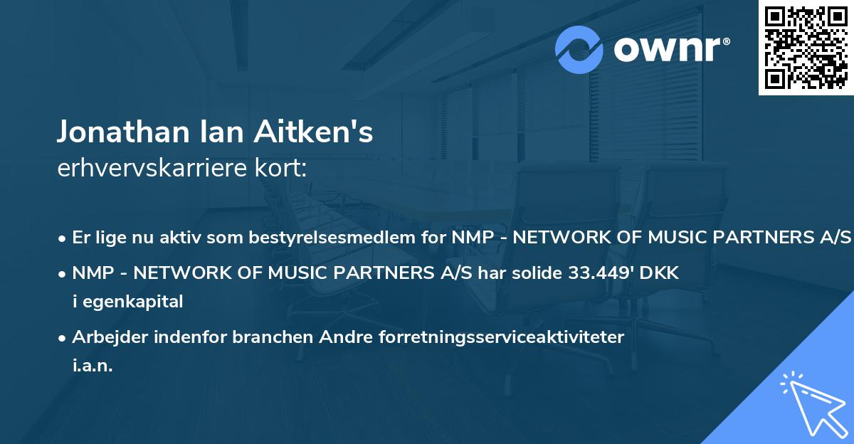 Jonathan Ian Aitken's erhvervskarriere kort