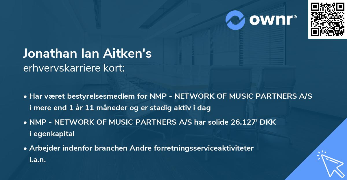 Jonathan Ian Aitken's erhvervskarriere kort