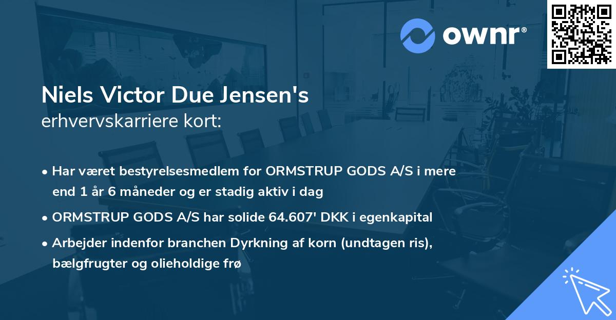 Niels Victor Due Jensen's erhvervskarriere kort