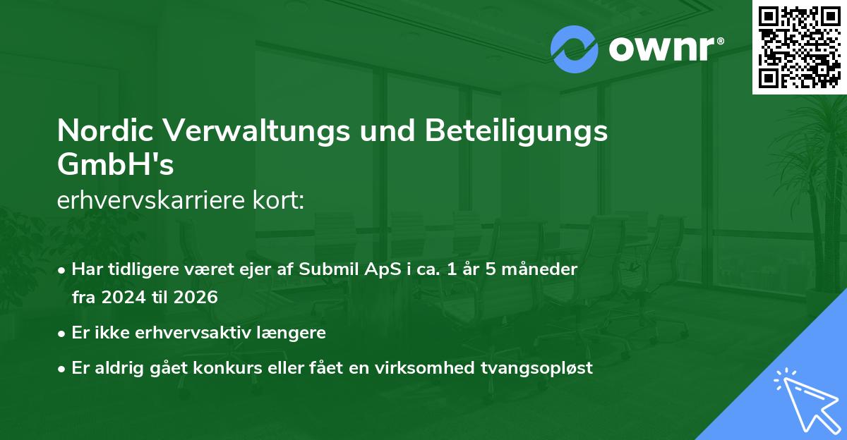 Nordic Verwaltungs und Beteiligungs GmbH's erhvervskarriere kort