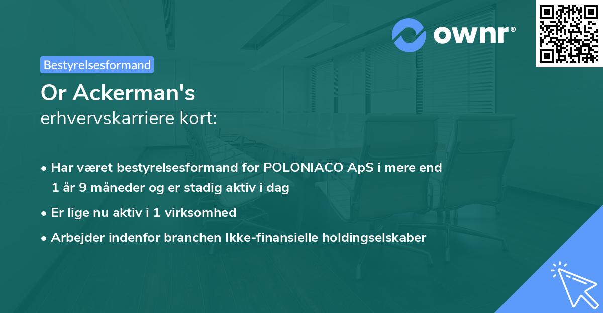 Or Ackerman's erhvervskarriere kort