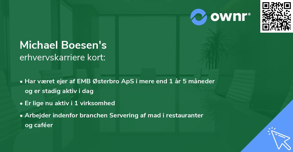 Michael Boesen's erhvervskarriere kort