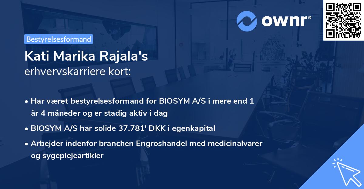 Kati Marika Rajala's erhvervskarriere kort