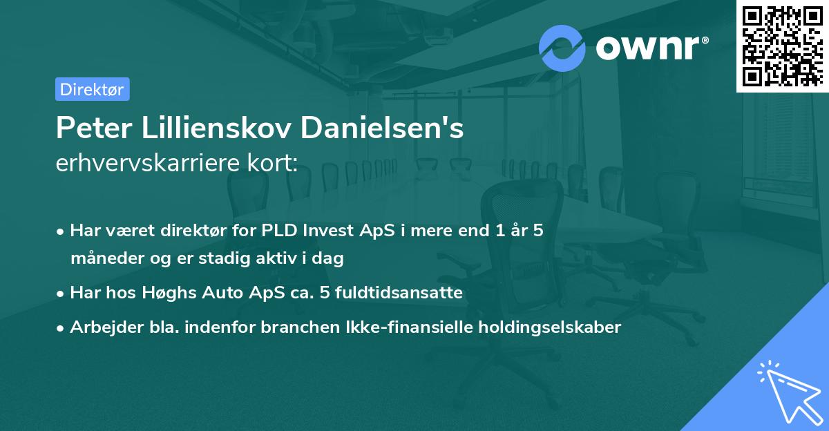 Peter Lillienskov Danielsen's erhvervskarriere kort