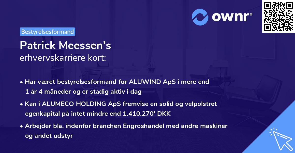 Patrick Meessen's erhvervskarriere kort
