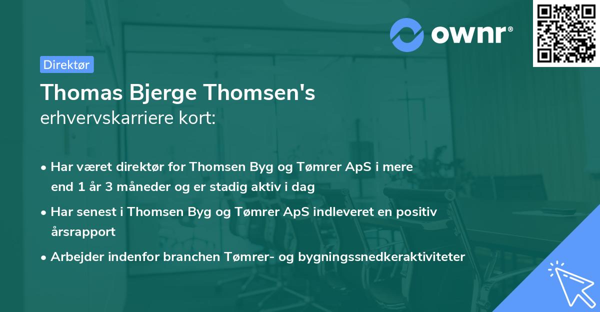 Thomas Bjerge Thomsen's erhvervskarriere kort