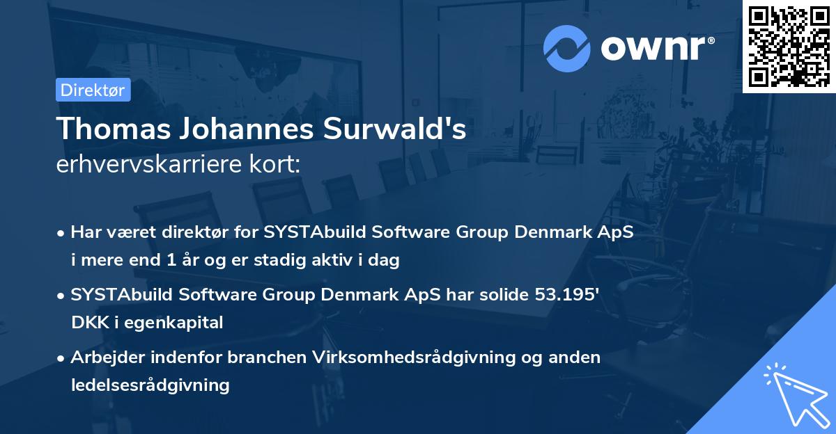 Thomas Johannes Surwald's erhvervskarriere kort