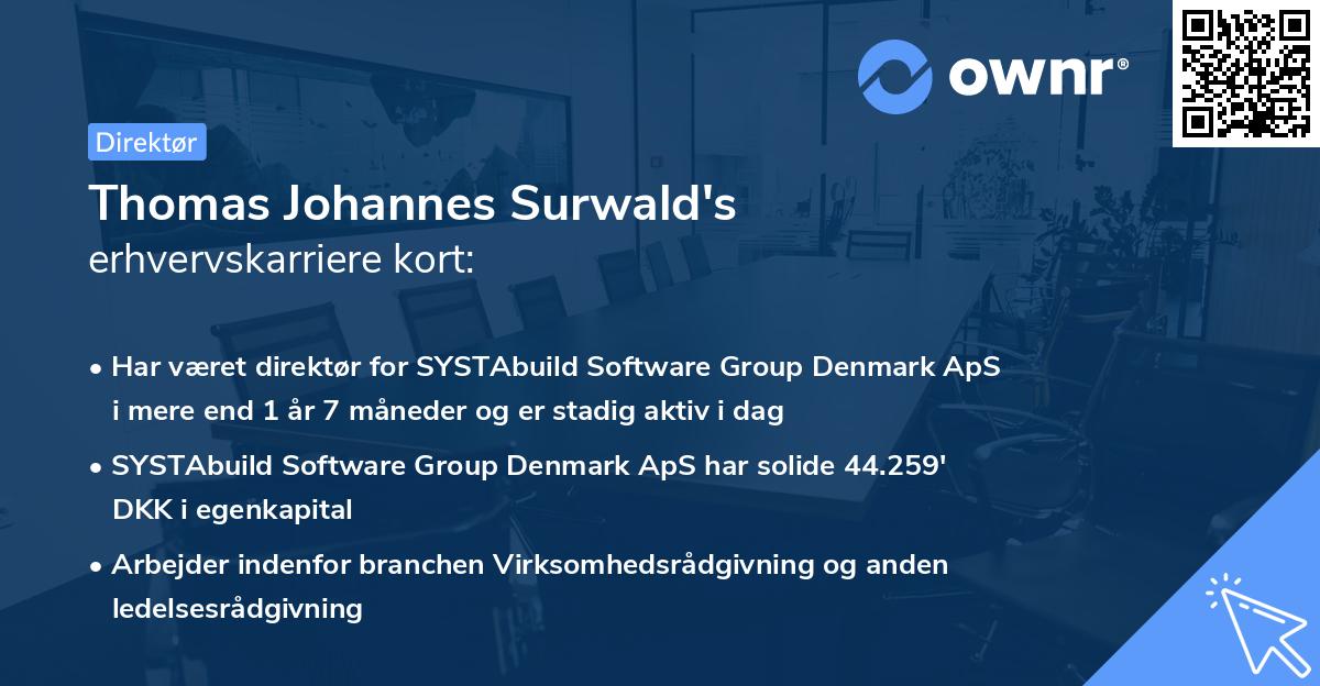 Thomas Johannes Surwald's erhvervskarriere kort