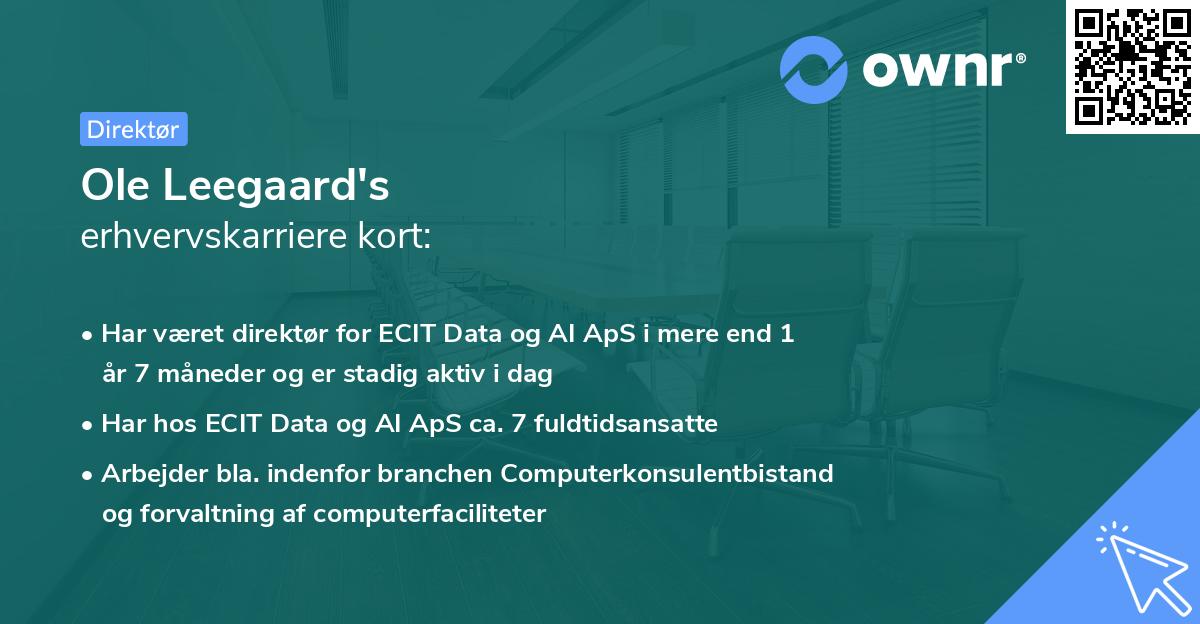 Ole Leegaard's erhvervskarriere kort