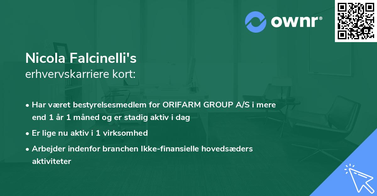 Nicola Falcinelli's erhvervskarriere kort