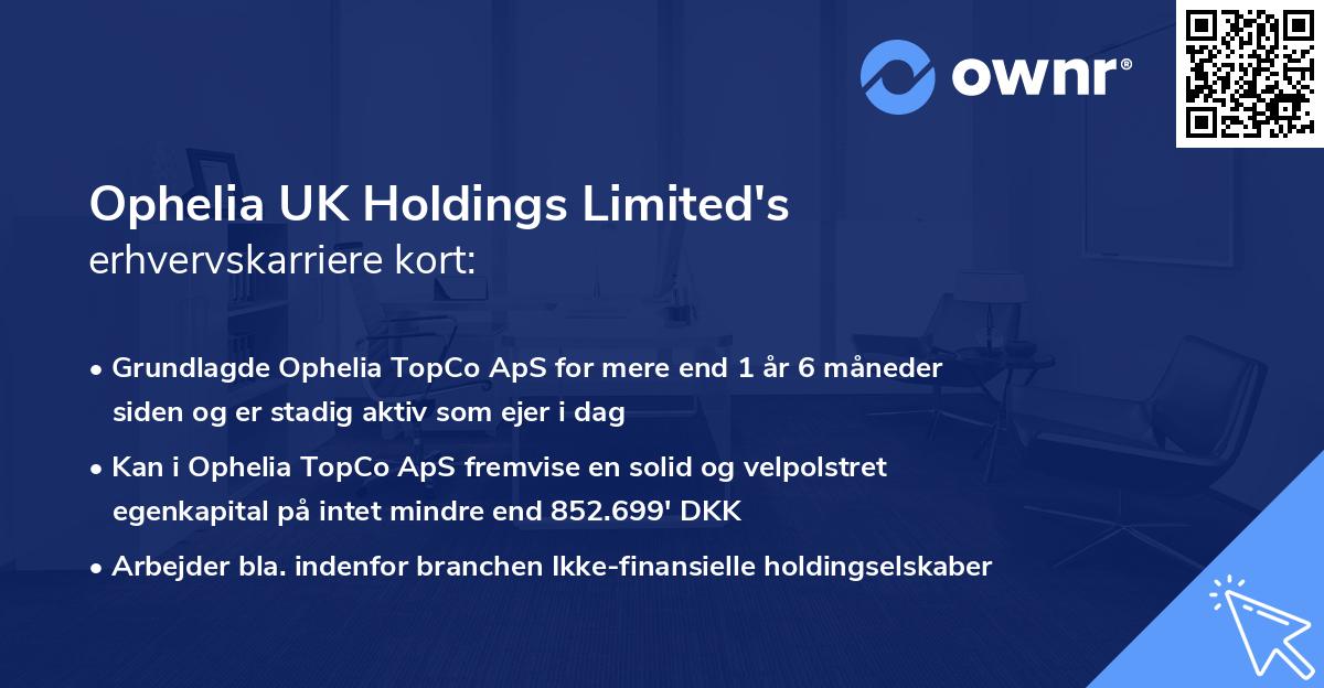 Ophelia UK Holdings Limited's erhvervskarriere kort