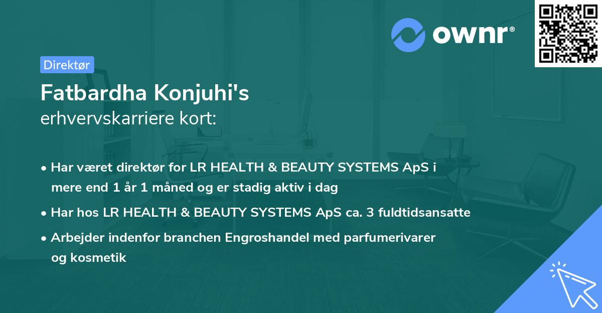 Fatbardha Konjuhi's erhvervskarriere kort