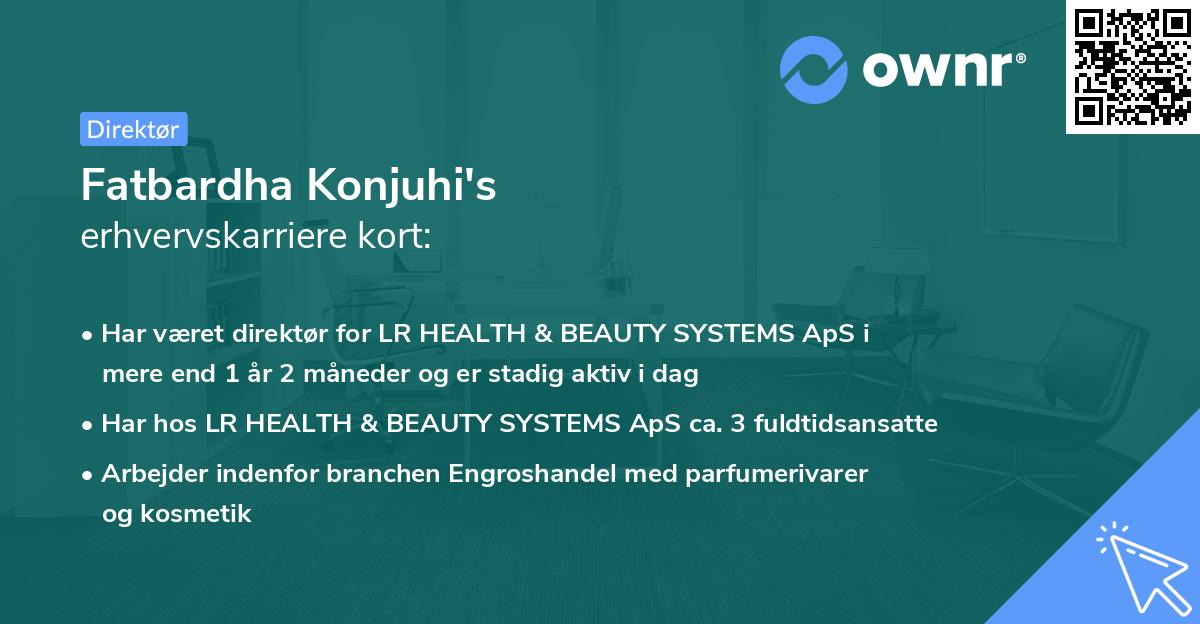 Fatbardha Konjuhi's erhvervskarriere kort