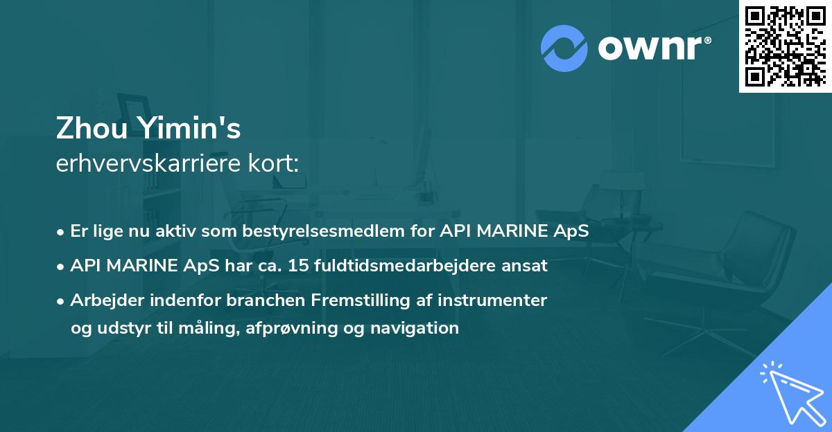 Zhou Yimin's erhvervskarriere kort