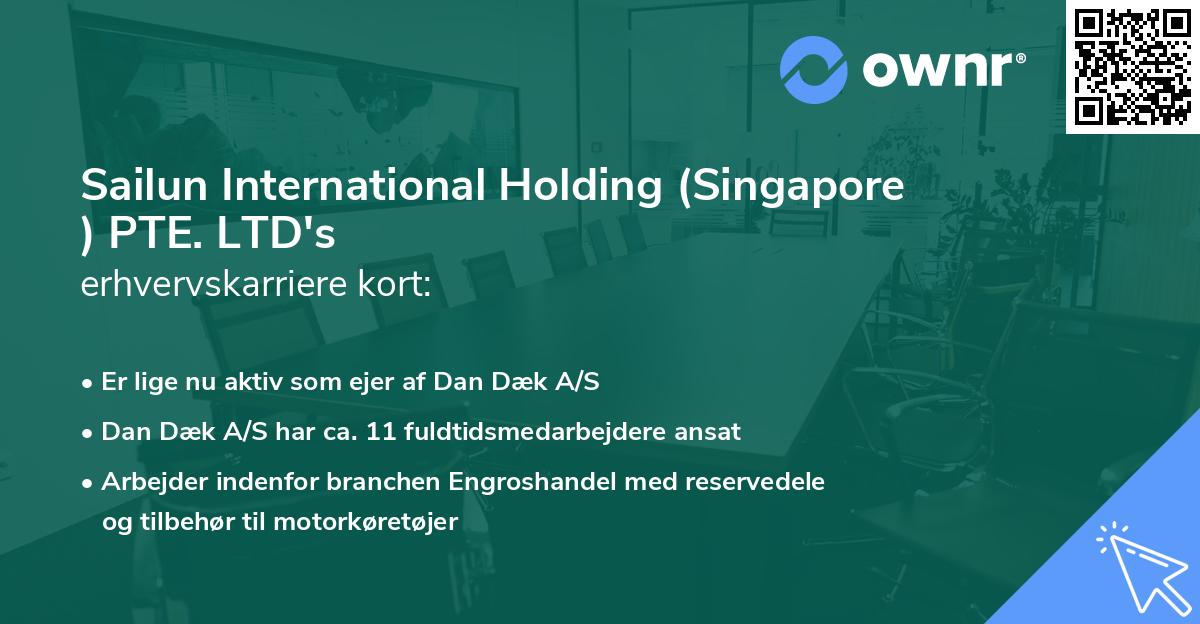 Sailun International Holding (Singapore ) PTE. LTD's erhvervskarriere kort