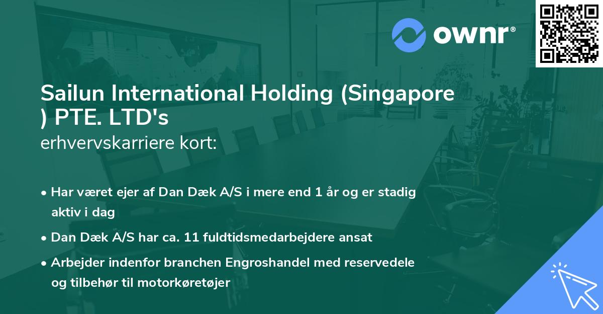 Sailun International Holding (Singapore ) PTE. LTD's erhvervskarriere kort