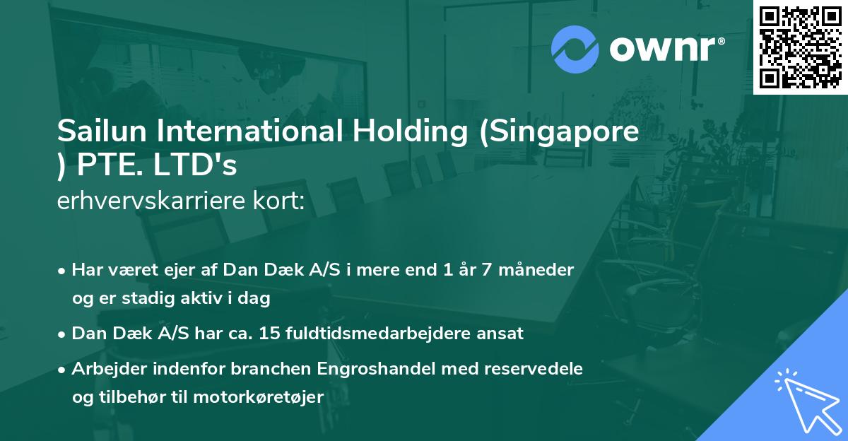 Sailun International Holding (Singapore ) PTE. LTD's erhvervskarriere kort