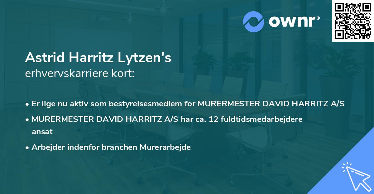 Astrid Harritz Lytzen's erhvervskarriere kort