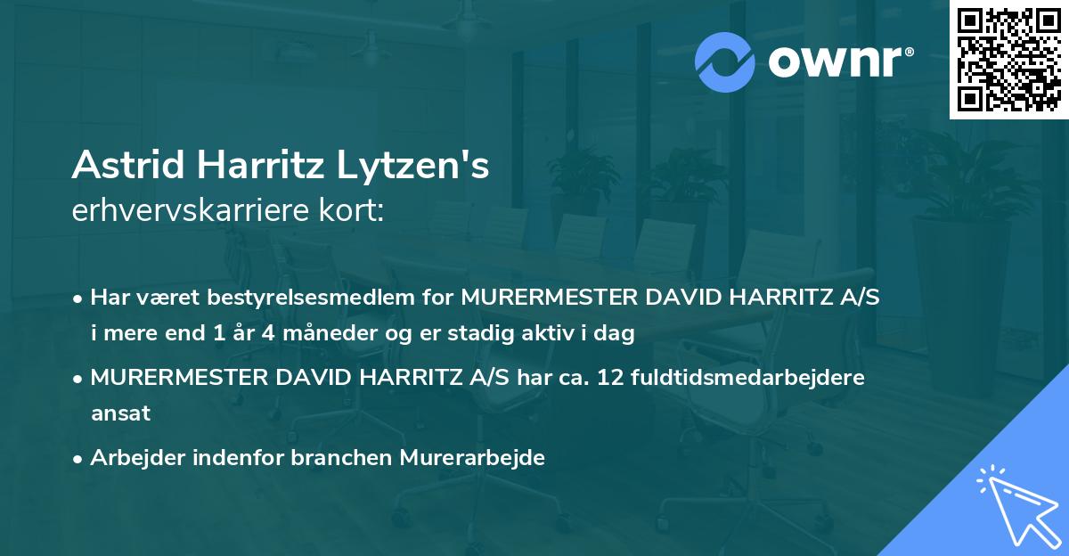 Astrid Harritz Lytzen's erhvervskarriere kort