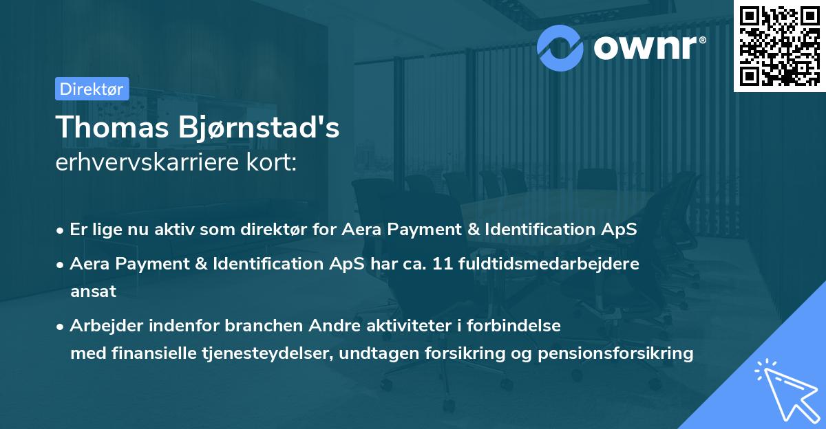 Thomas Bjørnstad's erhvervskarriere kort