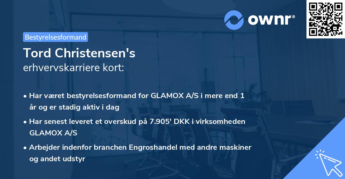 Tord Christensen's erhvervskarriere kort