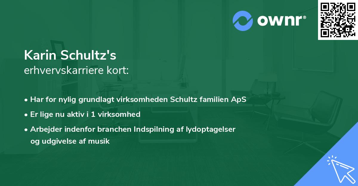 Karin Schultz's erhvervskarriere kort